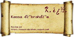 Kassa Ábrahám névjegykártya